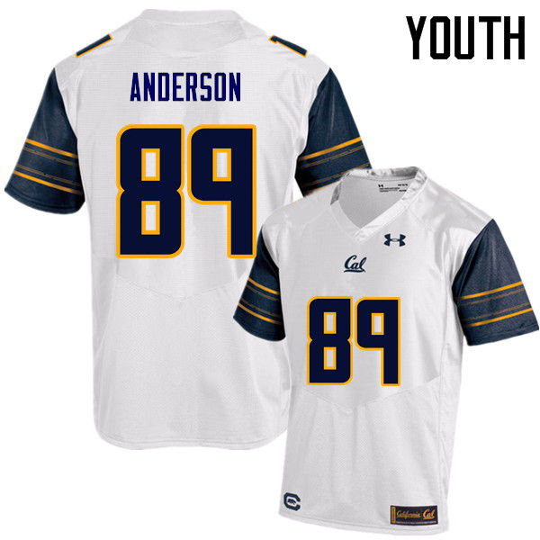 Youth #89 Stephen Anderson Cal Bears (California Golden Bears College) Football Jerseys Sale-White - Click Image to Close